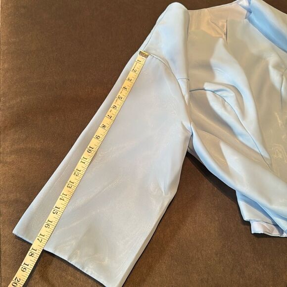 Women’s Pale Blue Chiffon & Lace Dress Matching Jacket Size XXL (20/22) - Picture 16 of 16